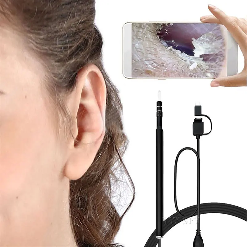 

Mini Endoscope Camera 5.5m Lens USB Kamera Waterproof Endoscopio For Android Type-C Otoscopio Ear Inspection LED Cam Mini PC