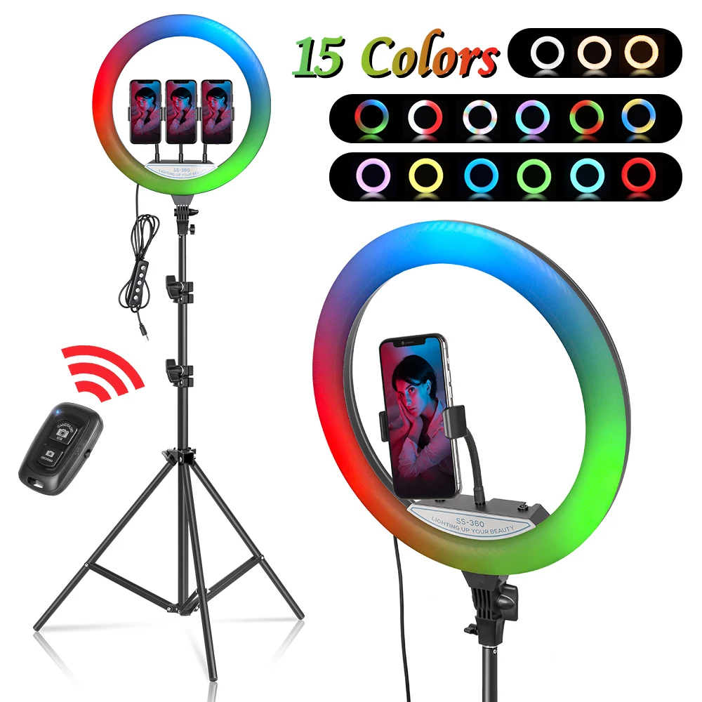 SH 35cm 14 inch Ring Light With Tripod Stand Usb Charge Selfie Led Lamp Dimmable Photography Light For Photo Photography Studio