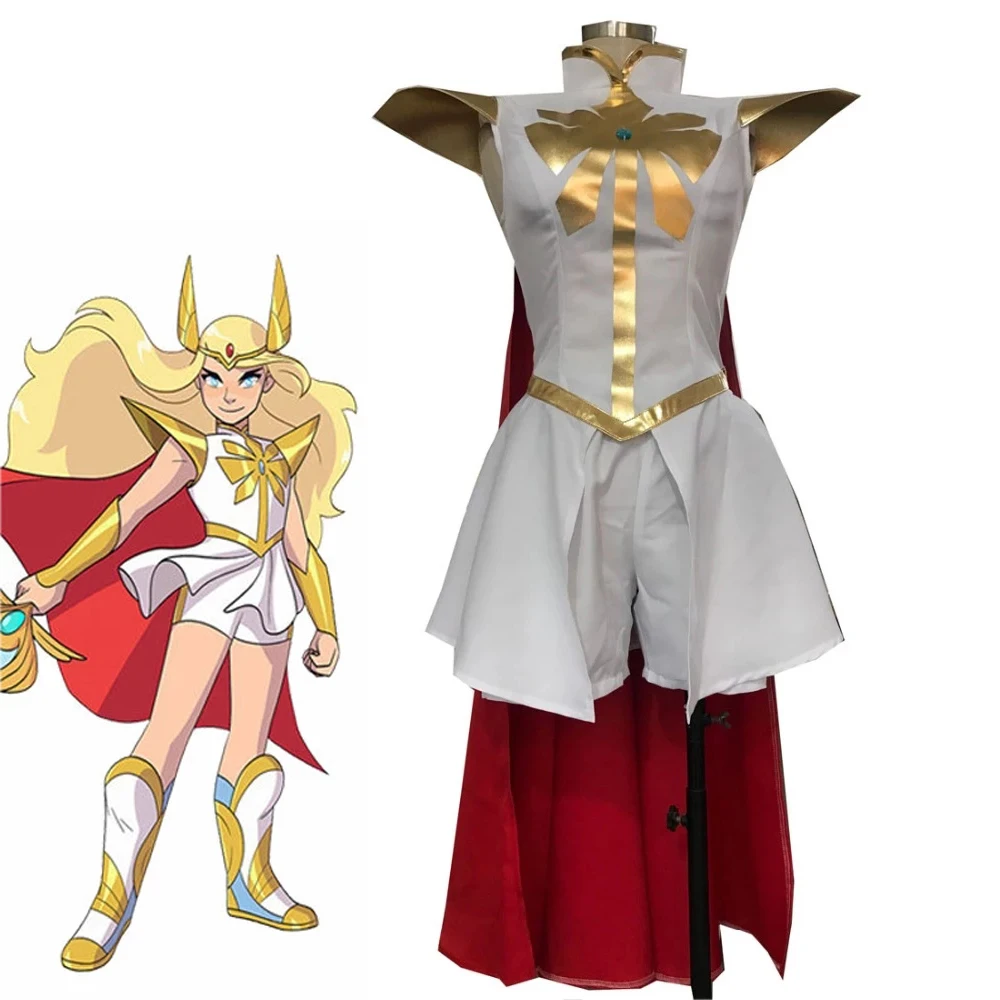 

Anime She-Ra - Princess of Power She Ra Cosplay Uniform Women Dress Cloak Outfits Halloween Carnival Party Costumes Set