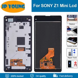 Pantalla táctil lcd de 4,3 pulgadas para SONY Xperia Z1 Mini Z1 Compact D5503, montaje de Panel digitalizador con Marco, piezas de repuesto