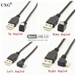 25CM 1M 1.5M USB 2.0 A Male to Micro usb 5 Pin 5PIN 5P Left & Right & Up & Down Angled Male Converter charging Cable Cord