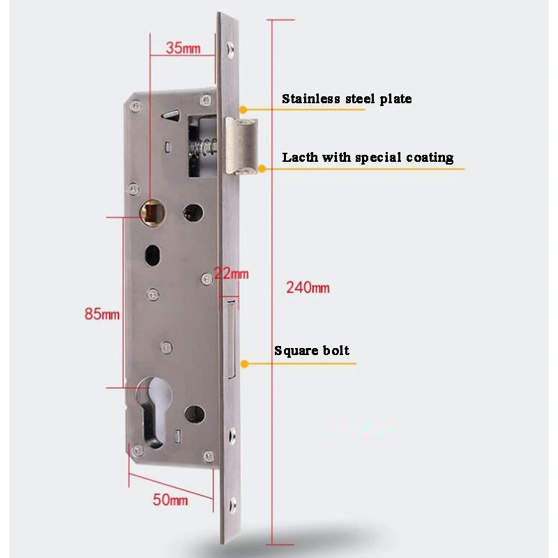 Waterproof Street Gate Lock Combination Lock Code Keys Digital Door Lock Battery-Free Latch For Swing Door Push Button