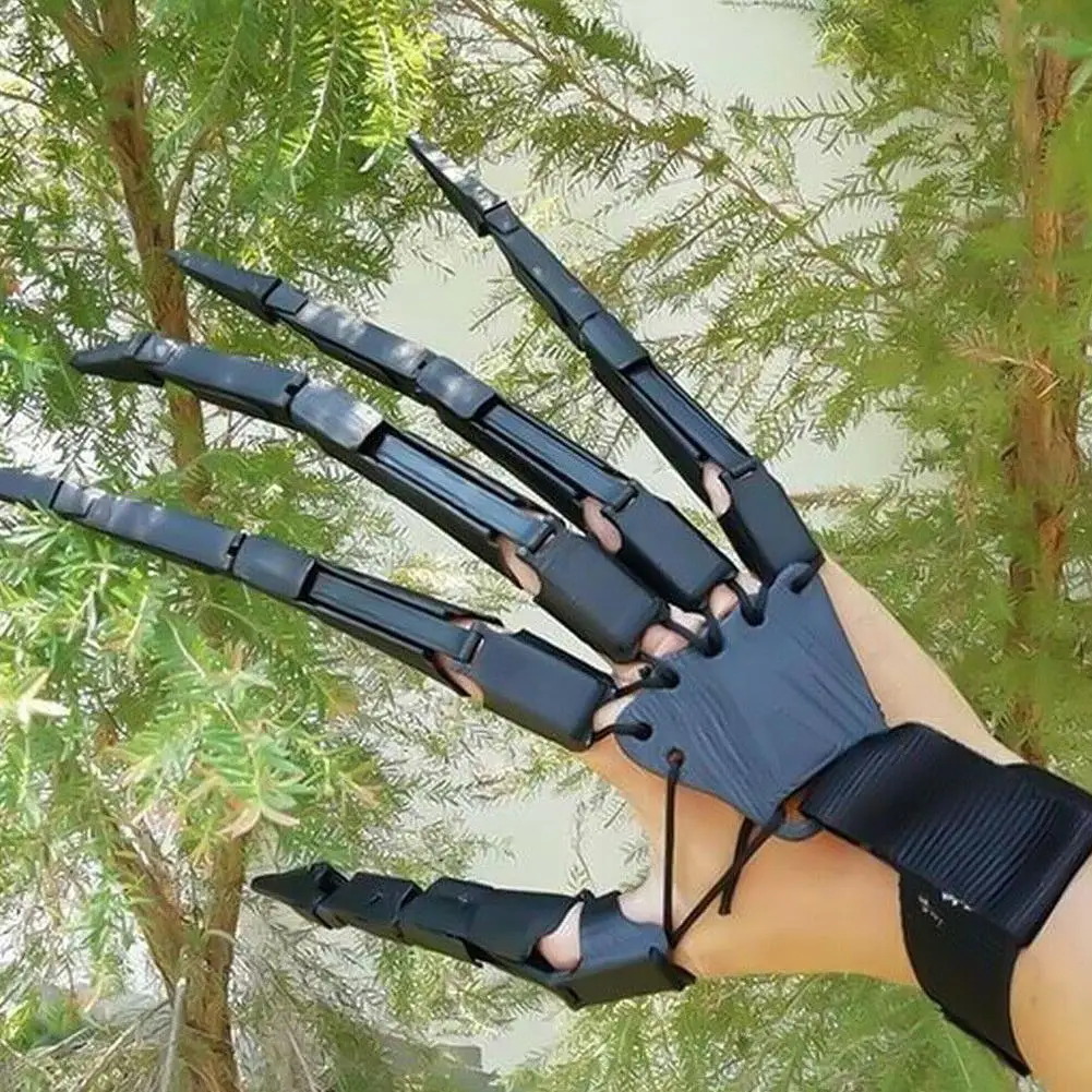 Halloween Party Costume Props Hand Model Creative Articulated Fingers Halloween Finger Gloves Flexible Joint Costume Party Tools