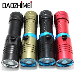 5000LM Portable L2 LED Waterproof Torch Flashlight Light Scuba White/yellow 100m Underwater Diving Flashlights 18650/26650