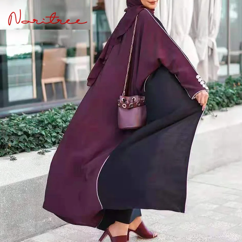 

Ramadan Eid Kaftan Abaya Dubai Hit Color Islam Arabic Opened Muslim Robe Longue Kimono Ensemble Femme Musulmane Abayas WY718