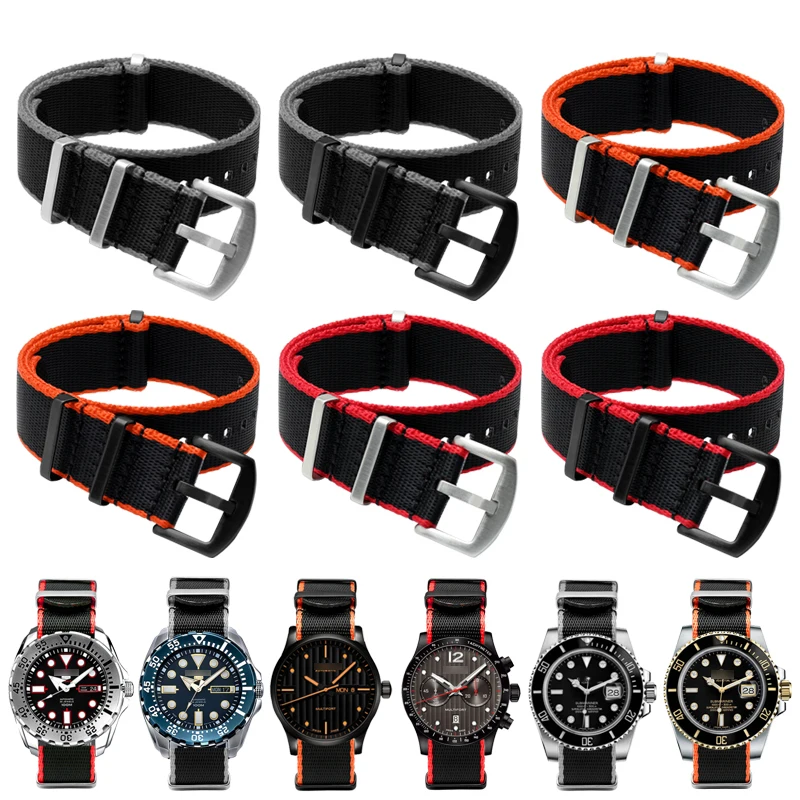 Cinturino Orologio Nylon Intrecciato Alta Qualità - Passaggio Singolo - 20mm O 22mm - Unisex