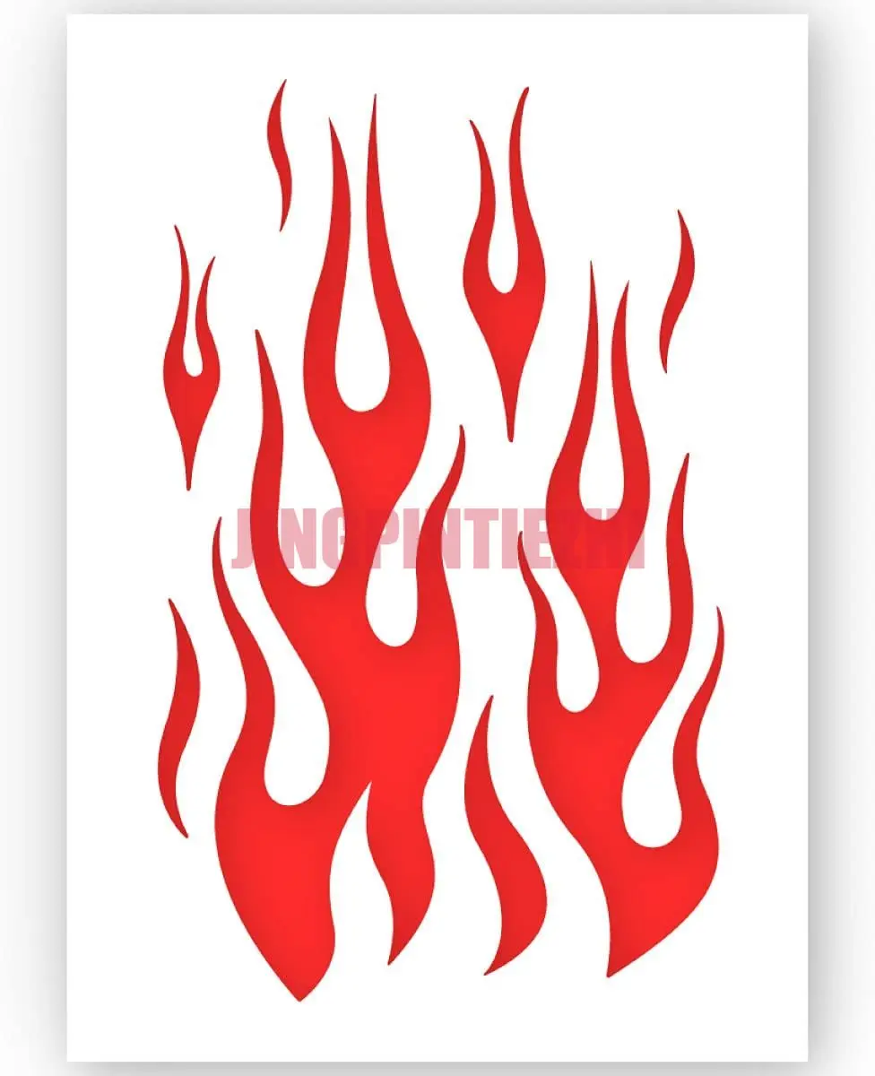 Creative Flame Stencil  Fire Stencil  Reusable Kids Friendly DIY Stencil for Painting Baking Crafts Wall Furniture Vinyl Decals