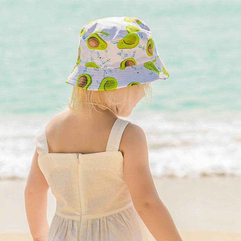 Fashion Baby Bucket Hat Fruit Print Sun Hat Outdoor Sports Travel Beach Caps Fishermen Hats Children Cap