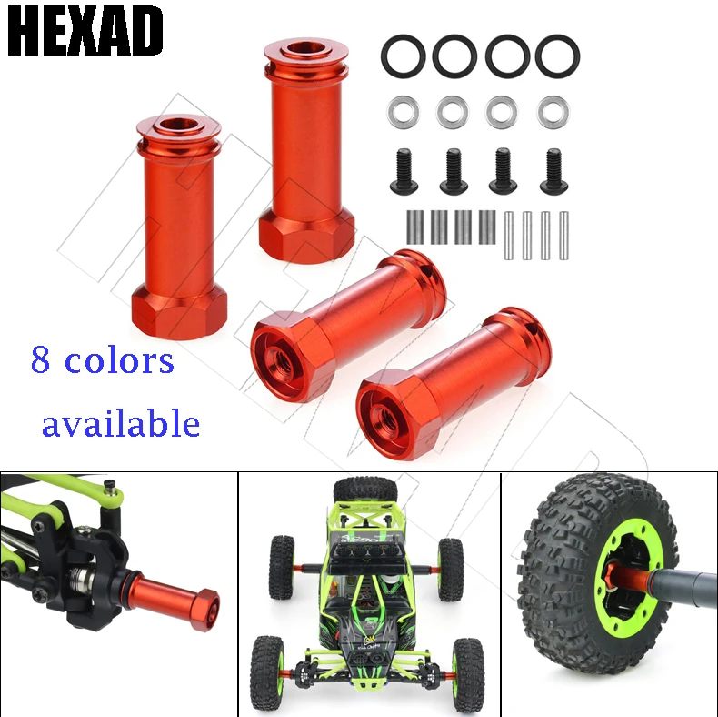 12mm Aluminum Wheel Hex Hub Adapters Long 30mm Adaptor Extension Combiner Coupler RC Car Parts for 1/12 Wltoys 12428 12423