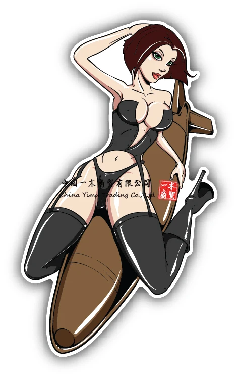 Pinup Girl Sexy Cartoon Car Bumper Sticker Decal for Pickup truck Ford Chevrolet Cadillac Honda G-String Bikini Lingerie