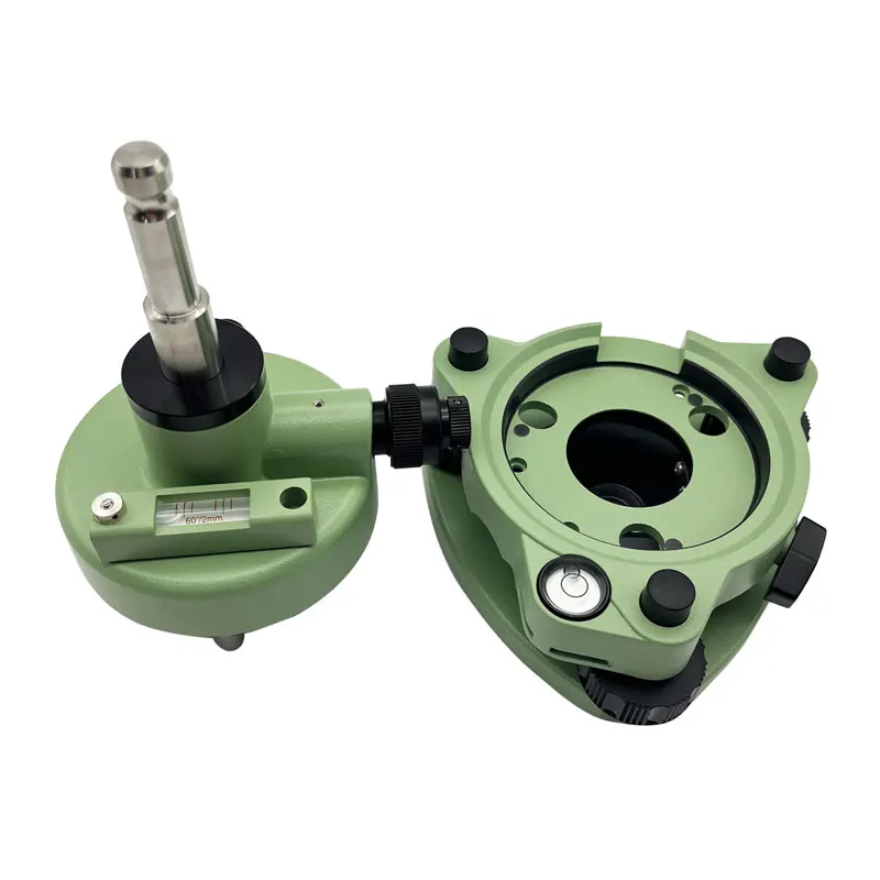 Green Three-Jaw Tribrach Adapter With Optical Plummet Level Bubble For Prism For Total Stations Surveying