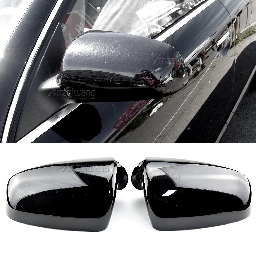 Black Side Wing Mirror Caps for Audi A3 S3 8P 8PA A4 B7 B6 A6 S6 4F C6 1:1 replacement covers (Glossy Pearl Black) Tuning