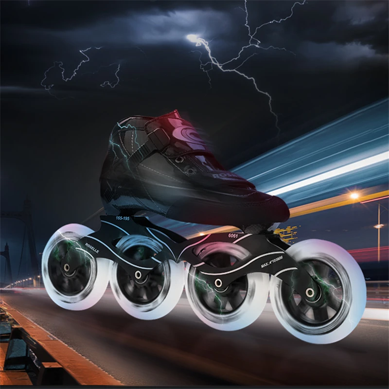 Skating shoes men and women inline roller skates speed skating shoes skate shoes single-row adult professional speed wheel