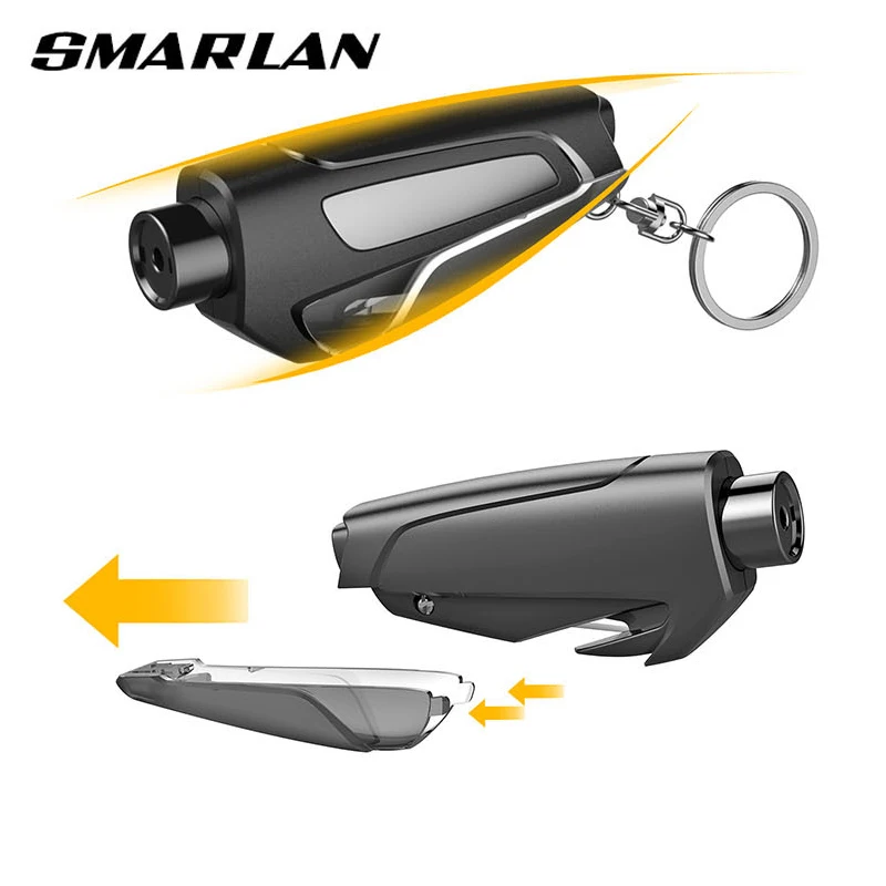 SMARLAN Portable Safety Hammer For Car/Bus Window Breaking LifeSaving Escape Rescue Tool Seat Belt Cutter Keychain Marteau Hamer