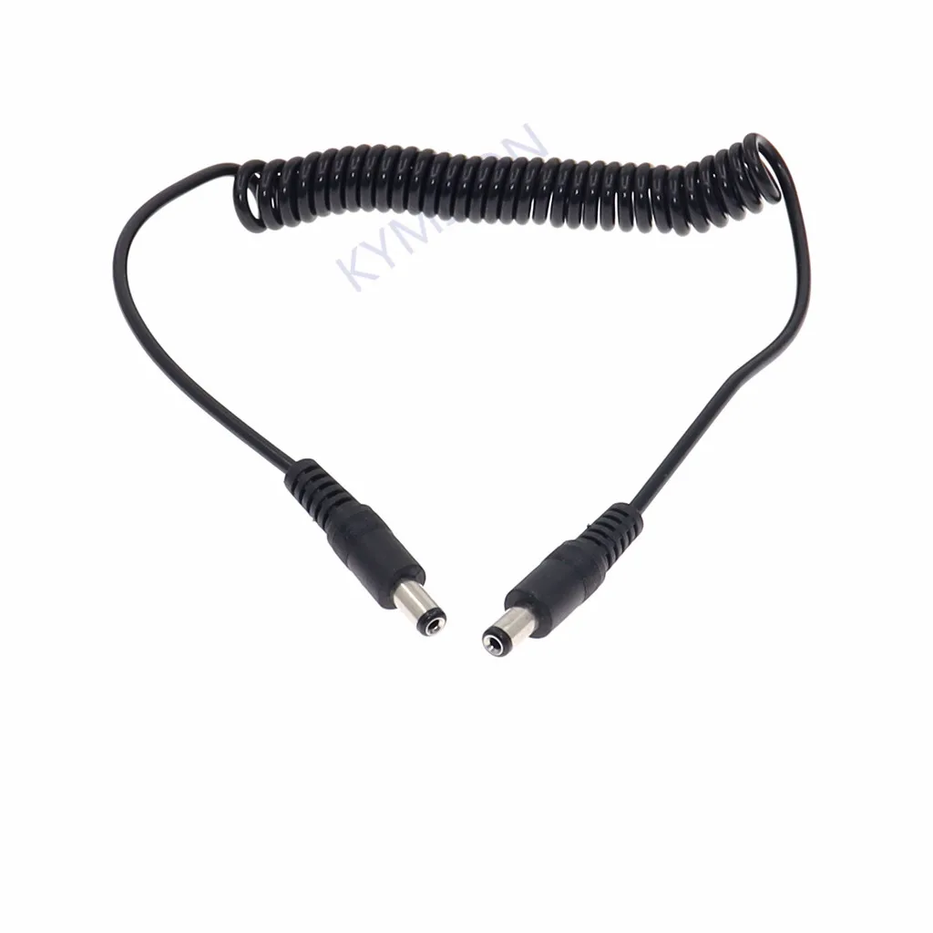 DC 5.5*2.1mm Male to 5.5*2.1mm Male Power Retractable Cord 1.5m Power Adapter DC Jack Plug 5.5mmx2.1mm Cable With Spring