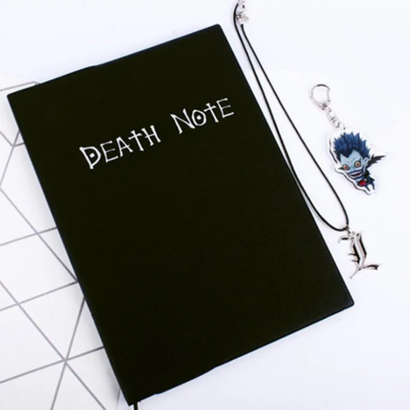 Creative A5 Anime Death Note Notebook Leather Journal and Necklace Animation Art Journal Notepad Gifts School Office Supplies