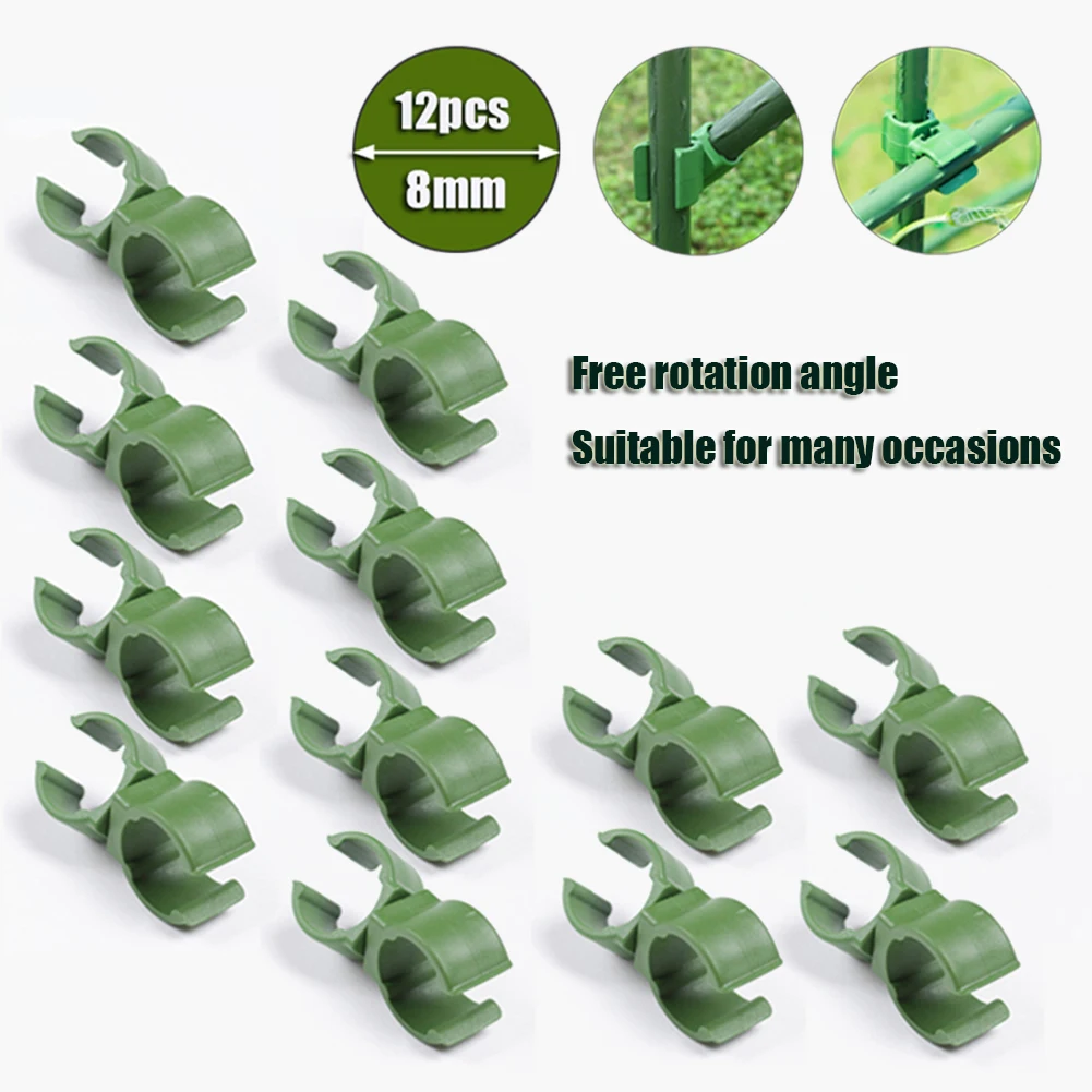 12pcs Garden Connector Bracket Parts Greenhouse Film Buckles Universal Clip Garden Rotatable Fastener Sunshade Net Tools