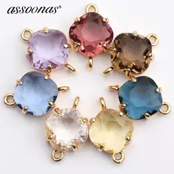 assoonas M438,jewelry accessories,glass earrings,18K gold plated, jewelry making,charm,diy earrings pendant,10pcs/lot