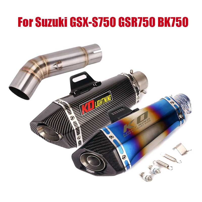 

Modified Exhaust System Pipe Muffler 51mm Slip On Motorcycle Mid Connect Pipe Link Section For Suzuki GSXS750 GSR750 BK750