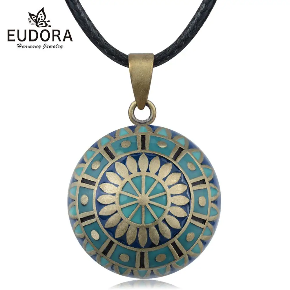 Eudora Original Harmony Pregnancy ball Necklace Pregnancy bola ball pendant with Sun Flower Luxury Jewelry for Women Shower gift