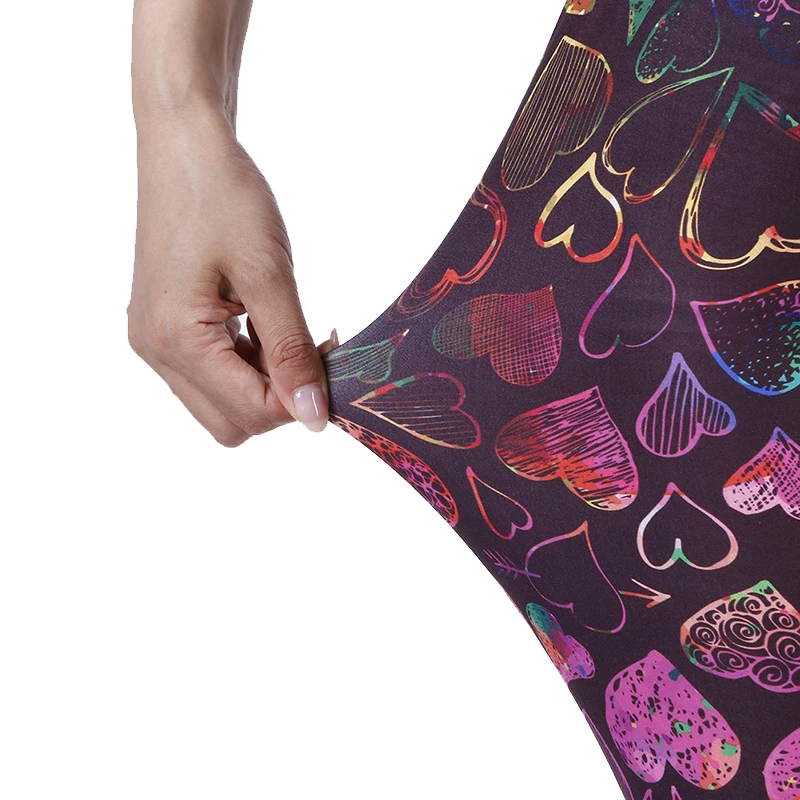 CHSDCSI-MALLAS DE ENTRENAMIENTO elásticas para mujer, Leggings deportivos con estampado colorido de amor, de cintura alta y suave, para gimnasio, Verano