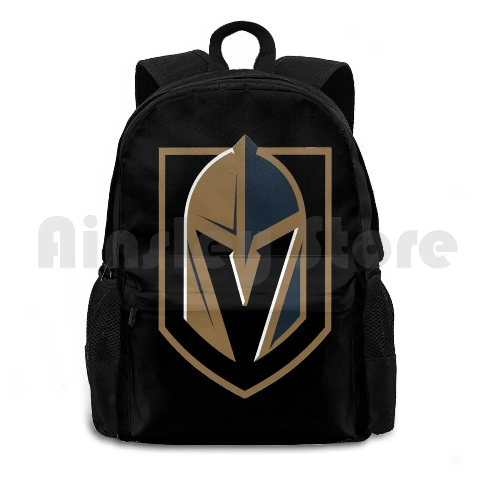 Golden Knight Black Tee Outdoor Hiking Backpack Waterproof Camping Travel Hobbies Entertainment Clubsteams Hockey Floral Sports