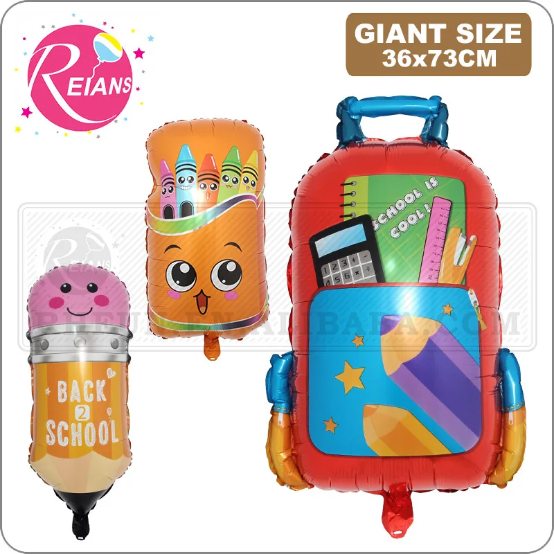 Crayon Box Pencil Foil Balloons Schoolbag Graduation Helium Ballon Learning Birthday Party Decor Start Back to School Globos