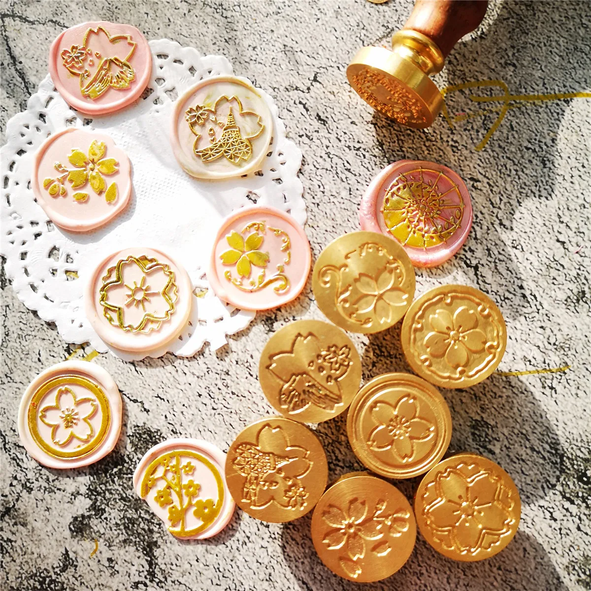 Creative Cute Sakura brass wax seal stamp DIY craft sealing stamps decoration for scrapbooking diary scrapbooking standard stamp