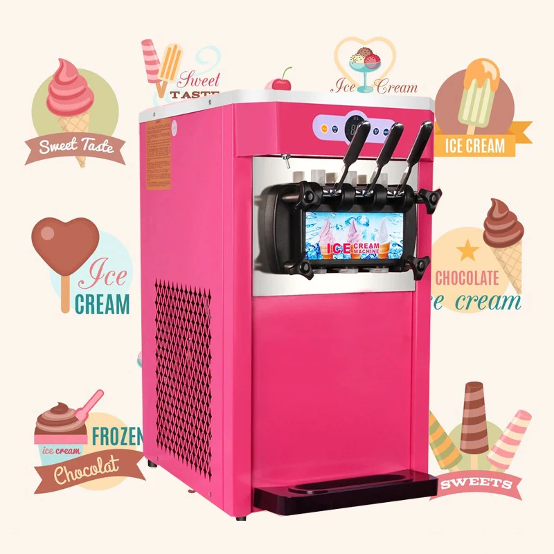 New Design stainless steel  ice cream machine 2+1 mixed flavors soft ice cream machine