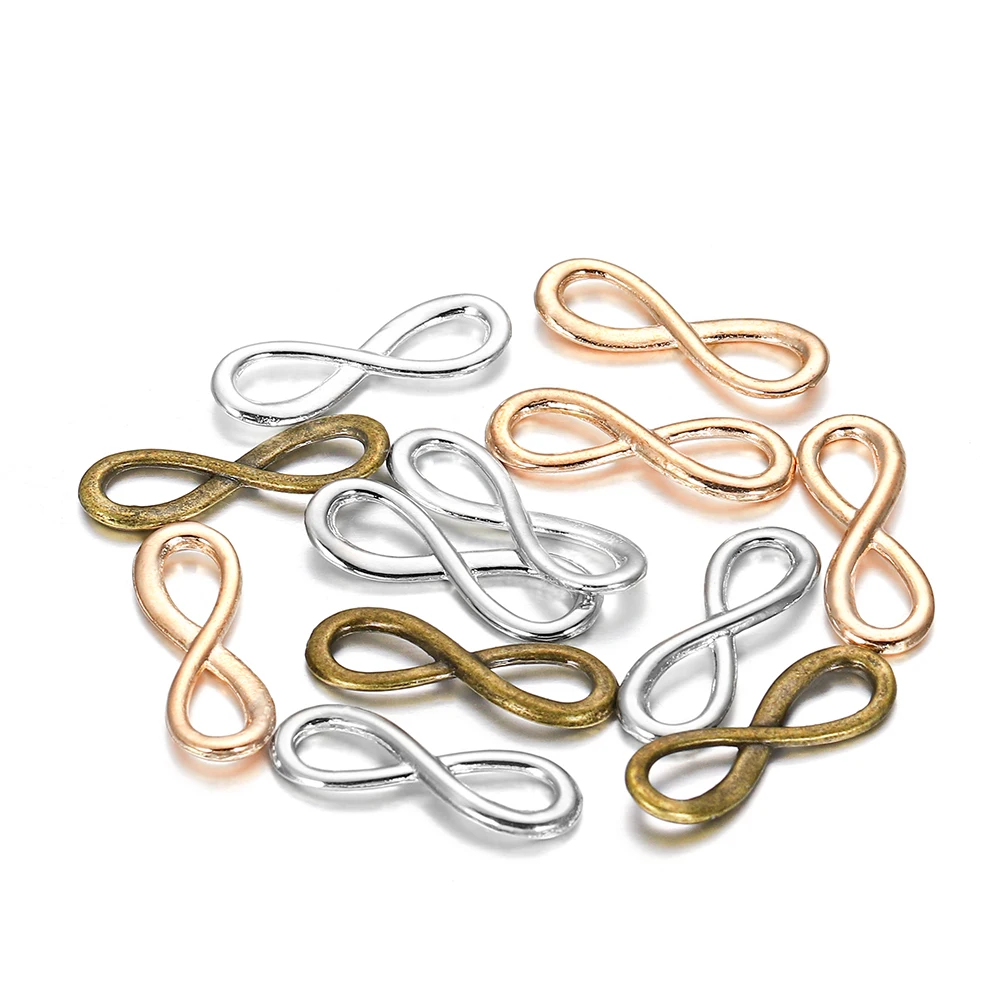 30pcs/lot Metal Infinity Symbol Connectors Clasps Charms For DIY Bracelet Necklace Jewelry Making Findings Supplies Accessories