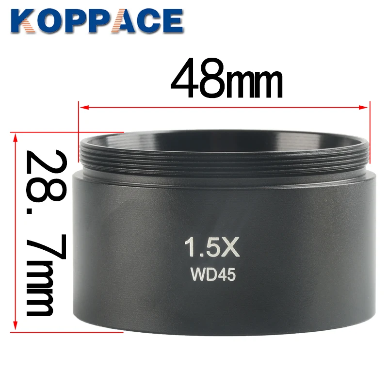 KOPPACE مجهر ستيريو بارلو عدسة 1.5X/WD45 العمل المسافة المجهر عدسة موضوعية 48 مللي متر حجم التثبيت