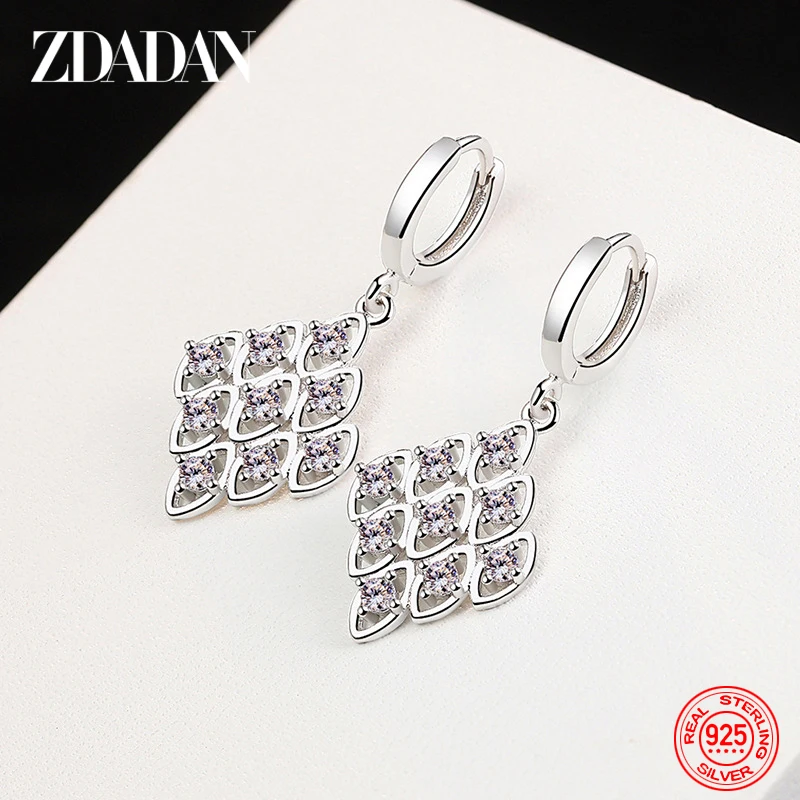 Zdadan 925ต่างหูทรงเรขาคณิตเงินสเตอริ่งสำหรับเครื่องประดับแฟชั่นสำหรับผู้หญิง
