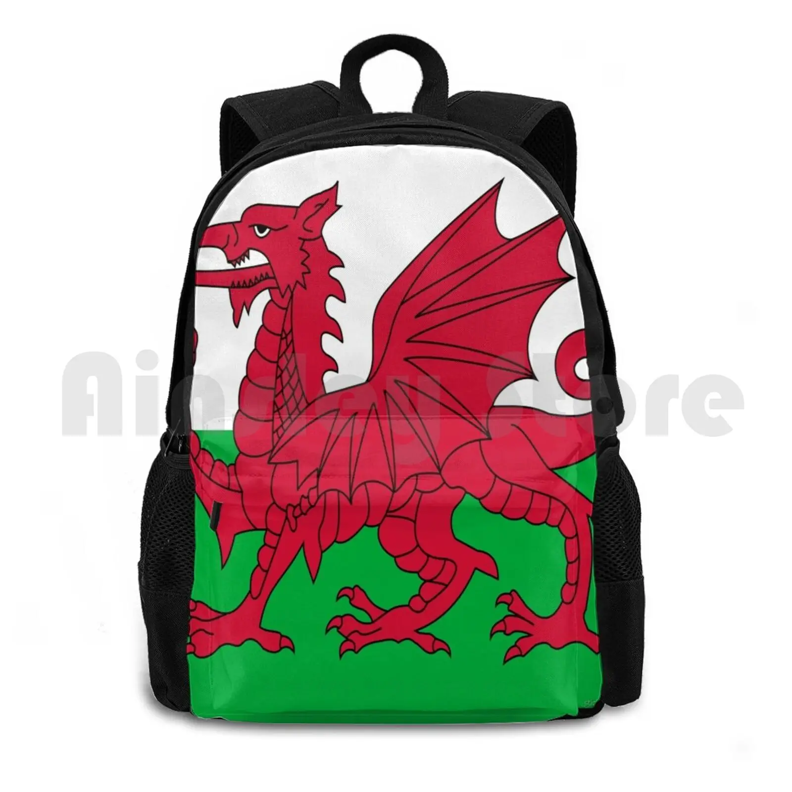 Welsh Flag-Wales Red Dragon Outdoor Hiking Backpack Riding Climbing Sports Bag Welsh Flag Wales Flags Language Culture Dialect