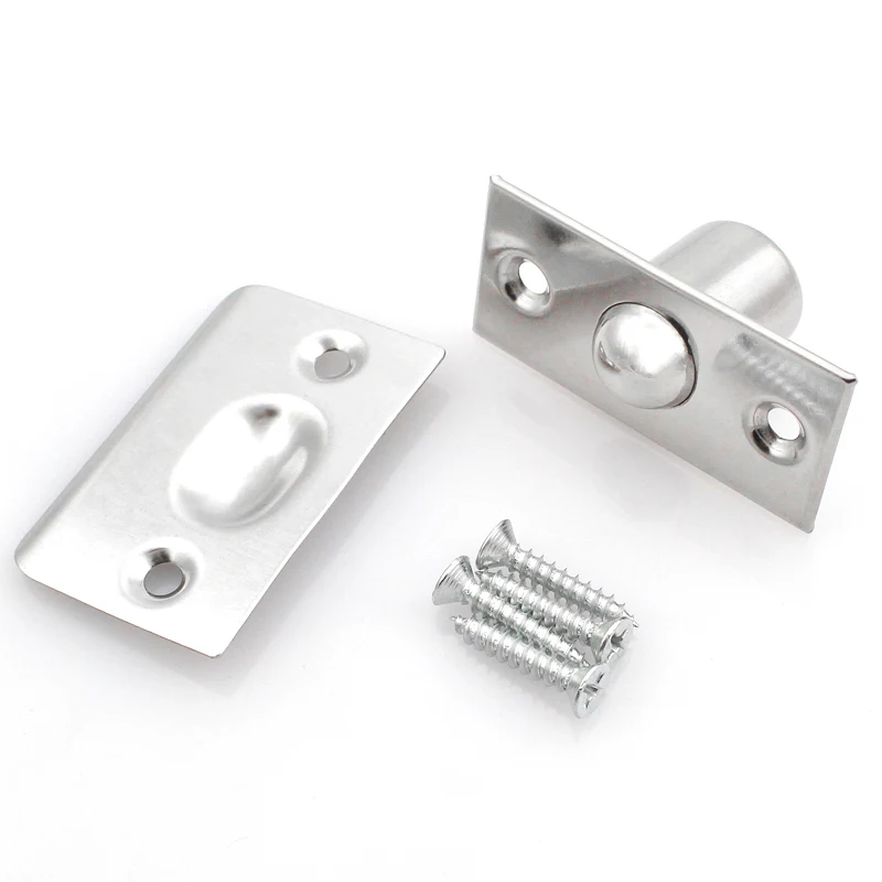 

1 PCS Top Quality Stainless Steel Hot Strike Plate Closet Door Ball Catch Latch Catcher, Silver Tone for wood door KTV