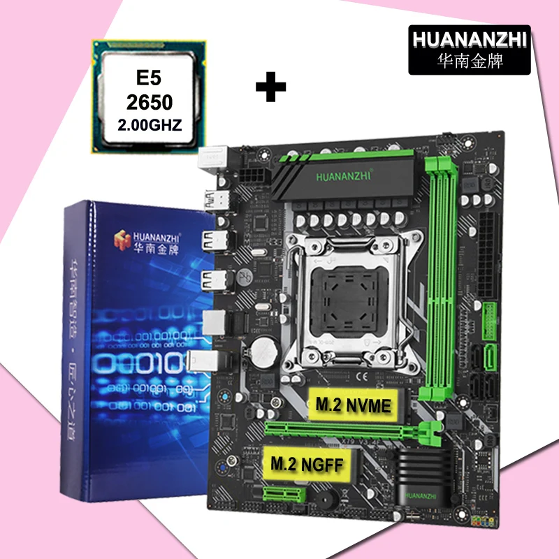 

Brand new HUANANZHI X79 motherboard LGA2011 motherboard CPU combo processor Xeon E5 2650 C2 SR0KQ support 2*8G DDR3 memory