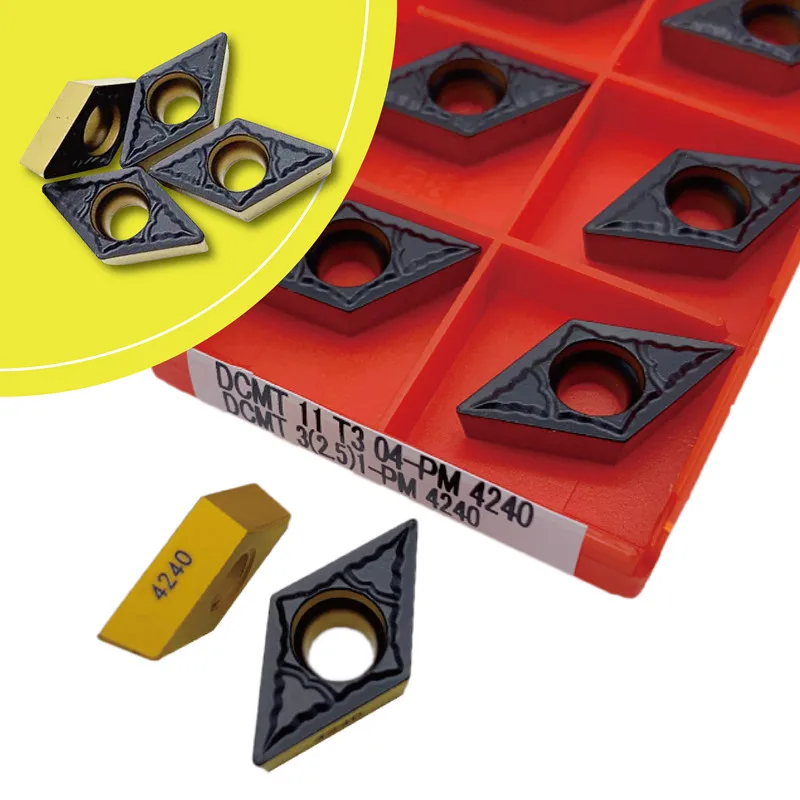 10PCS DCMT 11T304 4230 4240 11T308-PM 4225 Internal Turning Tools Carbide insert High quality Lathe cutter Tool