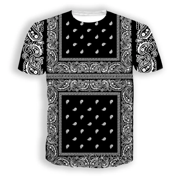 

New Bandana Pattern 3D Print Causal Clothing Fashion Men Women Hip HopT-shirt Plus Size S-7XL harajuku graphic t shirts