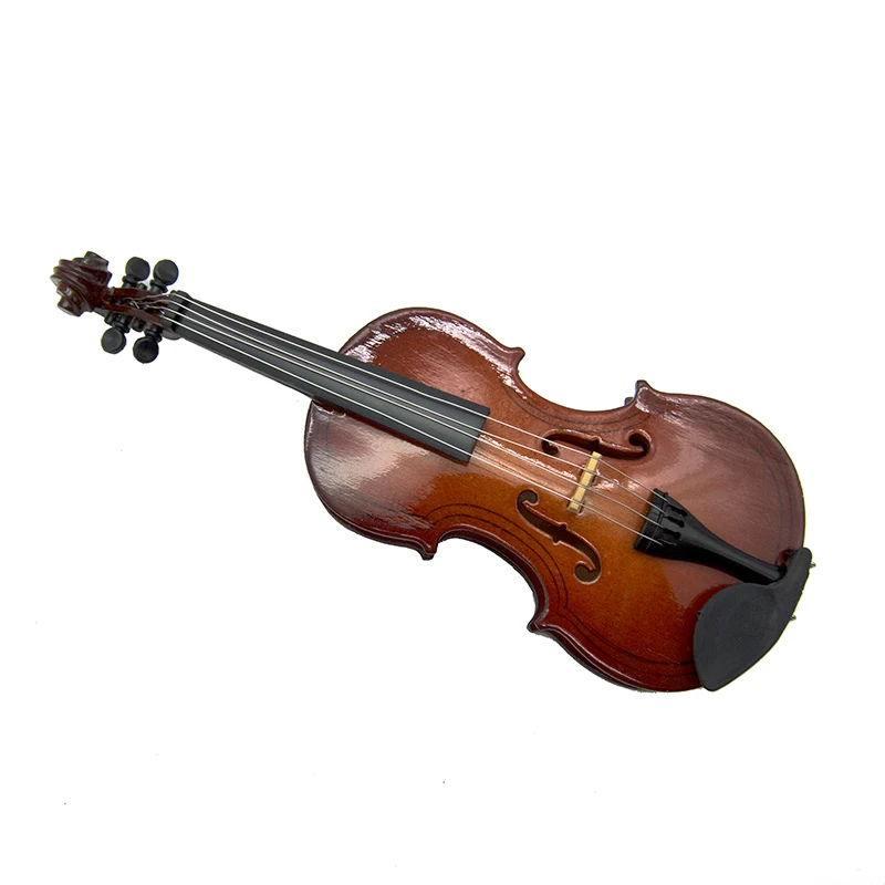 1Pcs Wooden Miniature Violin Model with Support and Case Mini Musical Instrument 1/12 Dollhouse 1/6 Action figure Accessories