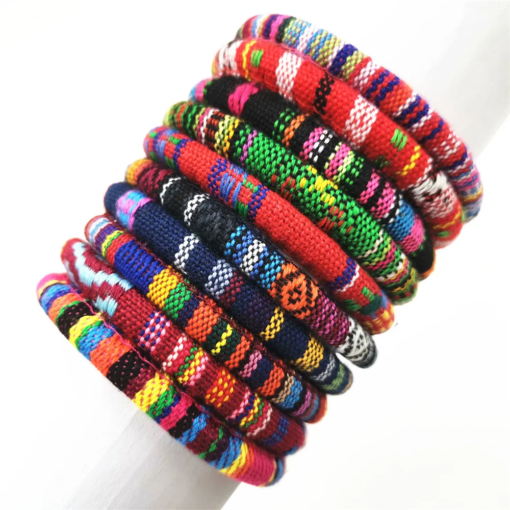 10pcs/sets Fashion Daisy Flower Ethnic Trendy Colorful Bohemian Bracelet Weave Wrap Bracelets for Women Jewelry Female Girl Gift