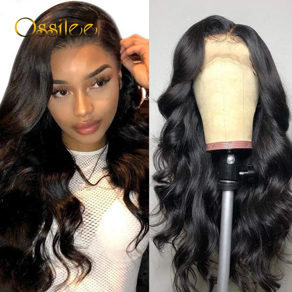 13x4 HD Transparent Lace Front Wig Body Wave Remy Brazilian Human Hair Lace Wigs for Black Women Pre Plucked Ossilee