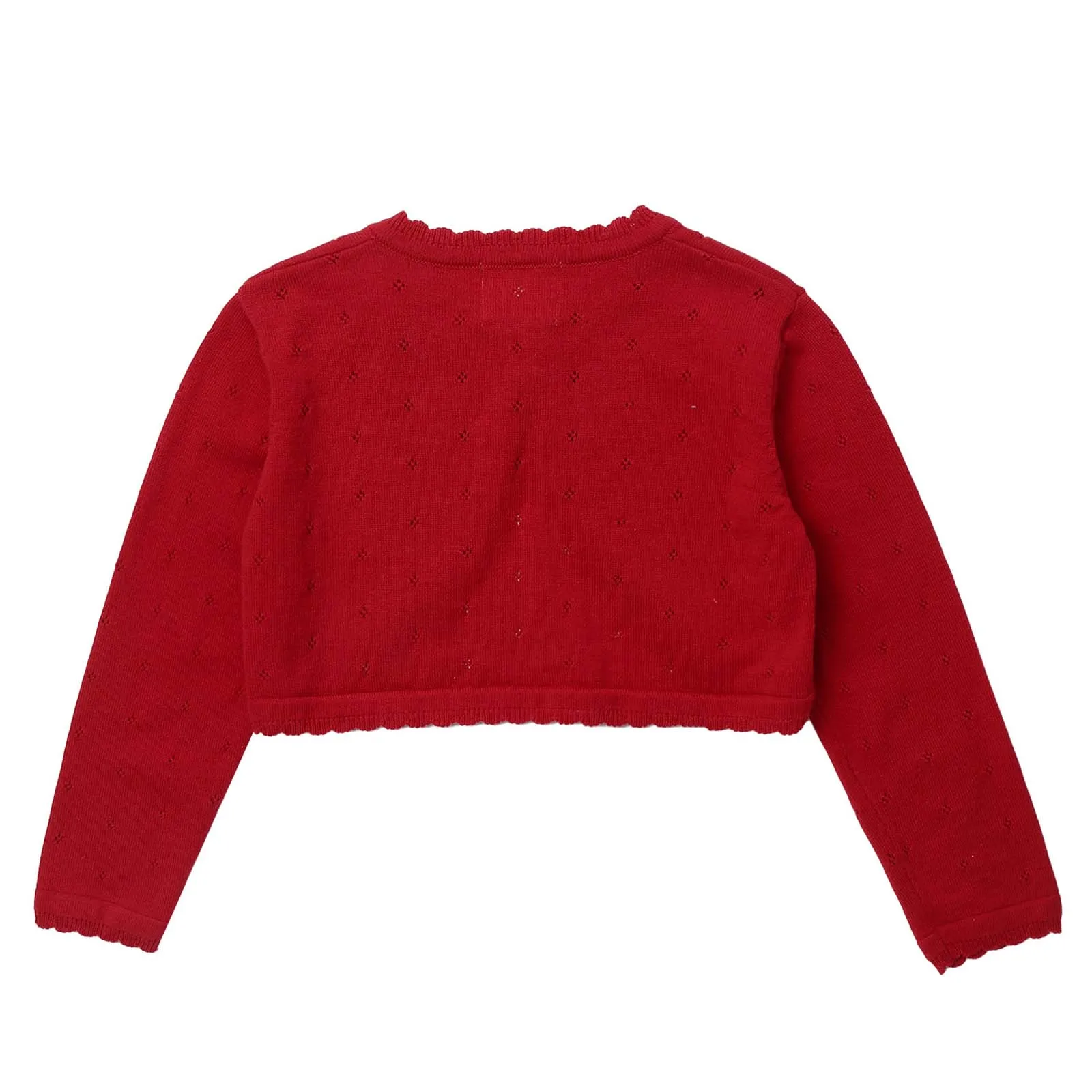 Bow Red Kids Cardigan Sweater Girl Outerwear Long Sleeve Cotton Girls Jacket For 2 4 6 8 10 12 13 Years Old Children Clothes