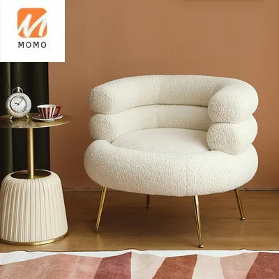 Silla de lujo con Pedal de acero inoxidable para sala de estar, sillón nórdico de un solo asiento, minimalista, moderno, para