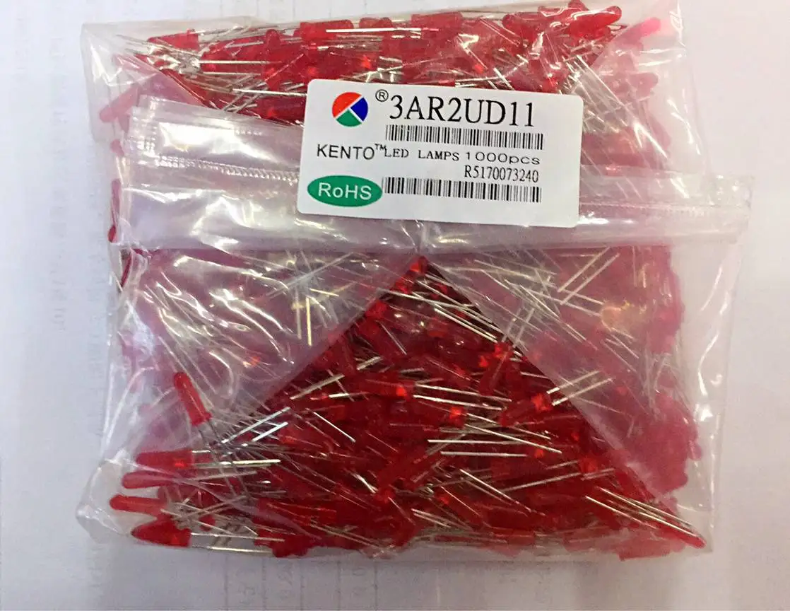 

LED light emitting diode 3mm red hair red highlight 11mm lengthened colloid high red 3mm high red 3AR2UD11