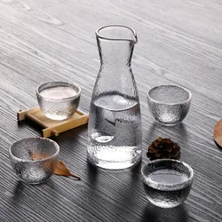 Japanese Glass Wine Set Creative Sake Glass Pot Ice Jug Flagon Liquor Spirits Shochu Cups Wine Bottle Drinkware Bar Set Gifts