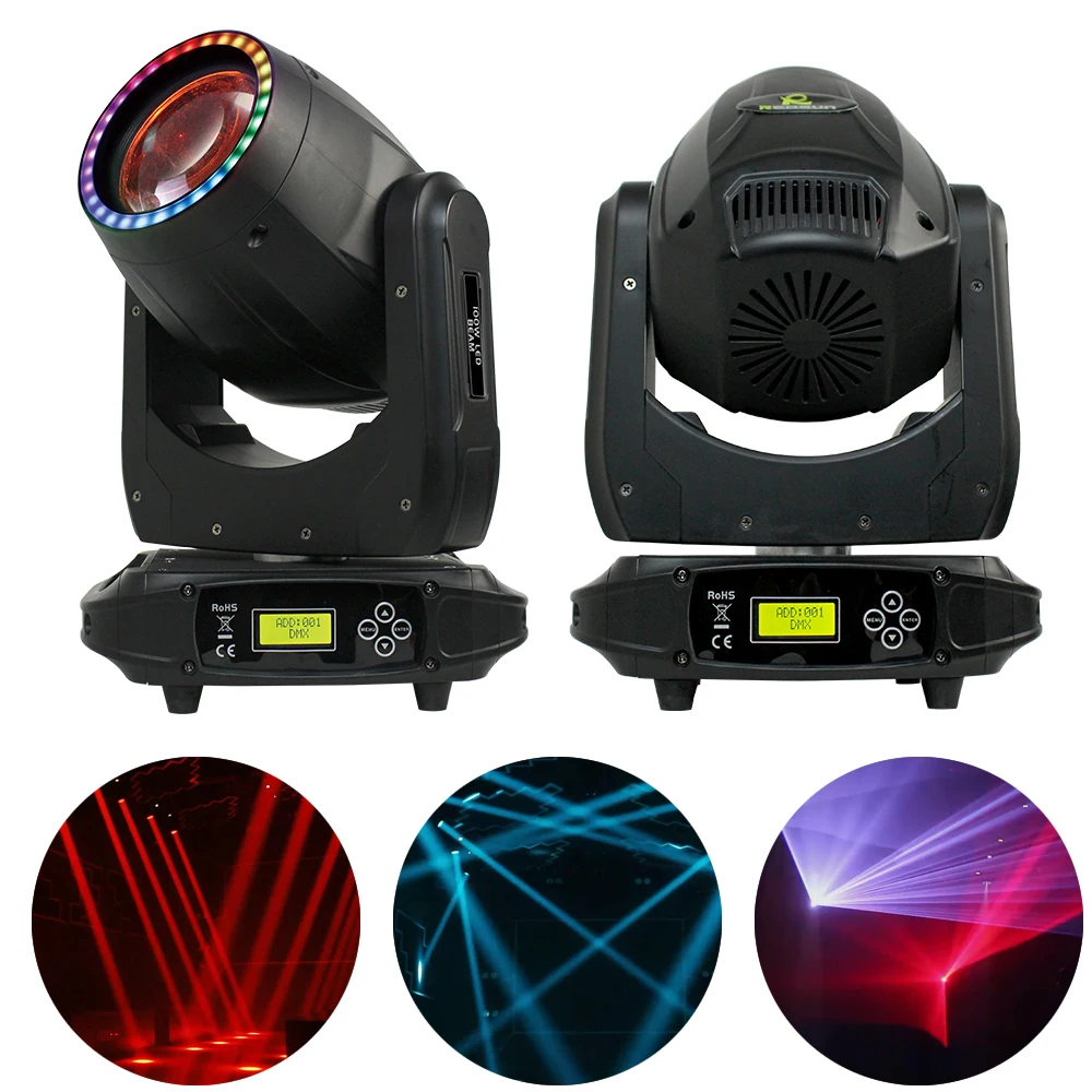 

120W LED Beam Moving Head Light 10/17CH DJ Disco 17 Color 15 Patterns DMX512 BSW Moving Head Light 12 Gobo Stage Effect Lighting