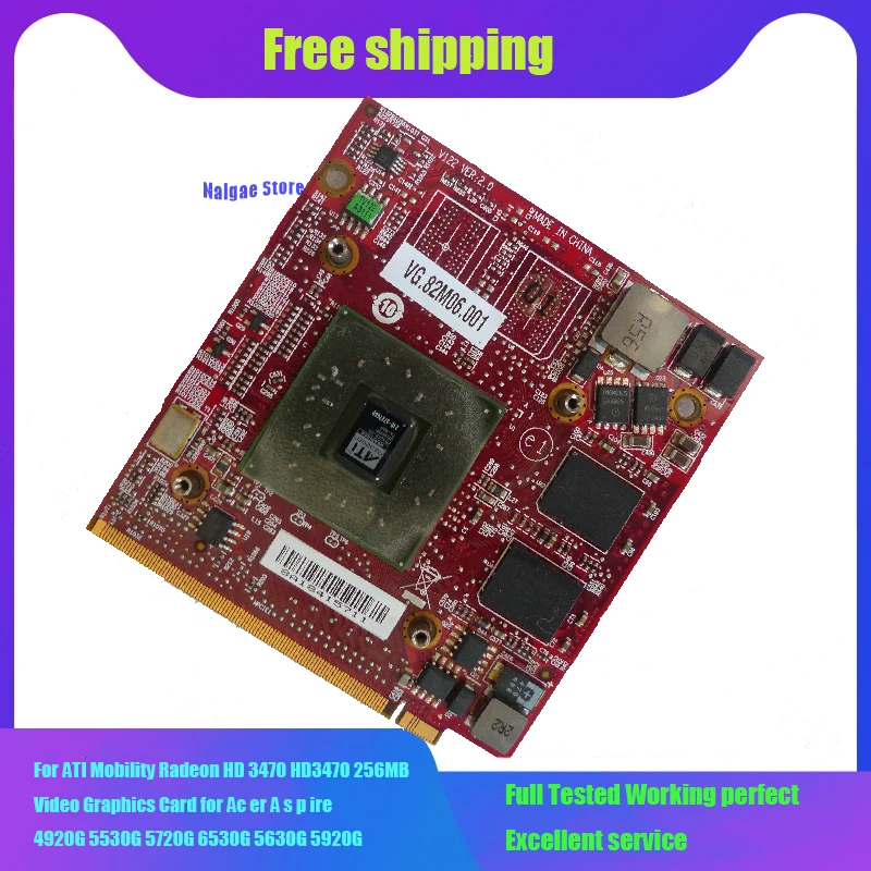 For ATI Mobility Radeon HD3470 HD 3470 256MB Video Graphics Card For Acer Aspire 4920G 5530G 5720G 6530G 5630G 5920