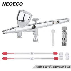 Dual-Action Spray Gun 0.2/0.3/0.5mm 9cc/7cc Gravity Feed Airbrush Kit Set With Quick Coupler for Art Craft Model Body Nail Paint