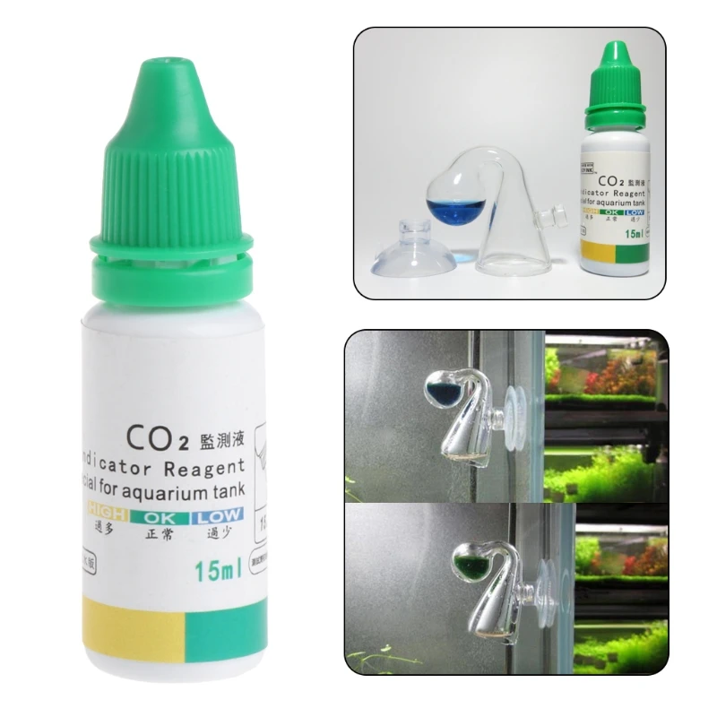 Fish Tank CO2 Water Live Moss Plant Aquarium Notes Glass Drop Checker Carbon Dioxide PH Ball Long Term Indicator Monitor Tester