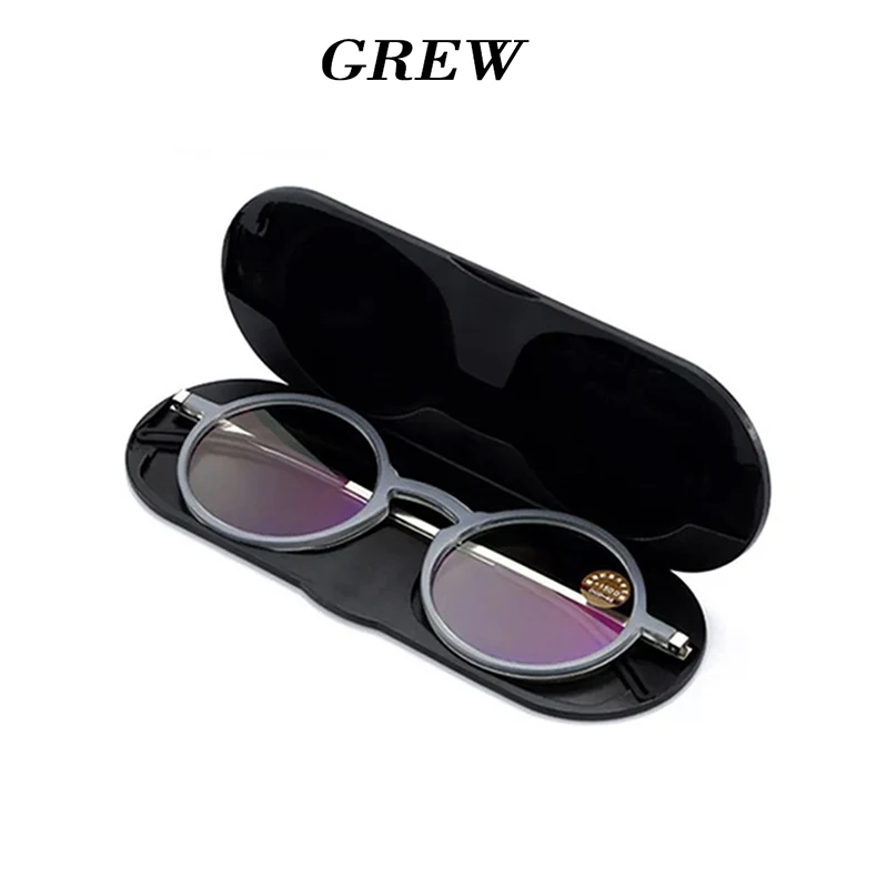 Sighttoo Ultradünne tragbare TR90 Presbyopie-Brille mit Magnetetui für Herren und Damen, Weltraum-Aluminium, Anti-Blau-Lesebrille – Detail 12