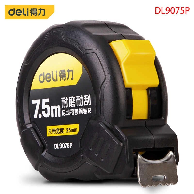 

Deli DL9075P NylonCoatedSteel Tape Measure Specification 7.5mx25mm Carbon Steel TapeManganeseSteel Spring Design Measuring Tools